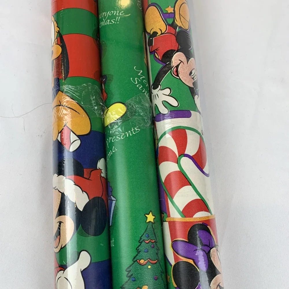 Vtg NIP Cleo Gift Wrap Mickey Mouse Minny Mouse Goofy Pluto 1996 Disney U.S.A.